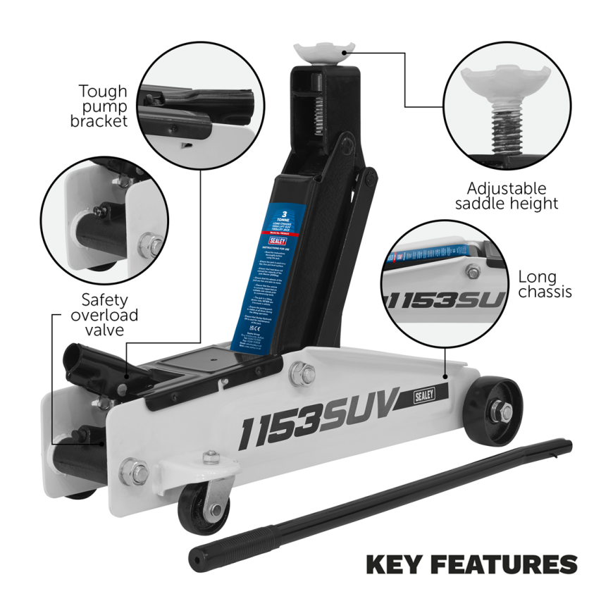 Axle Stands (Pair) 3 Tonne Capacity per Stand - White