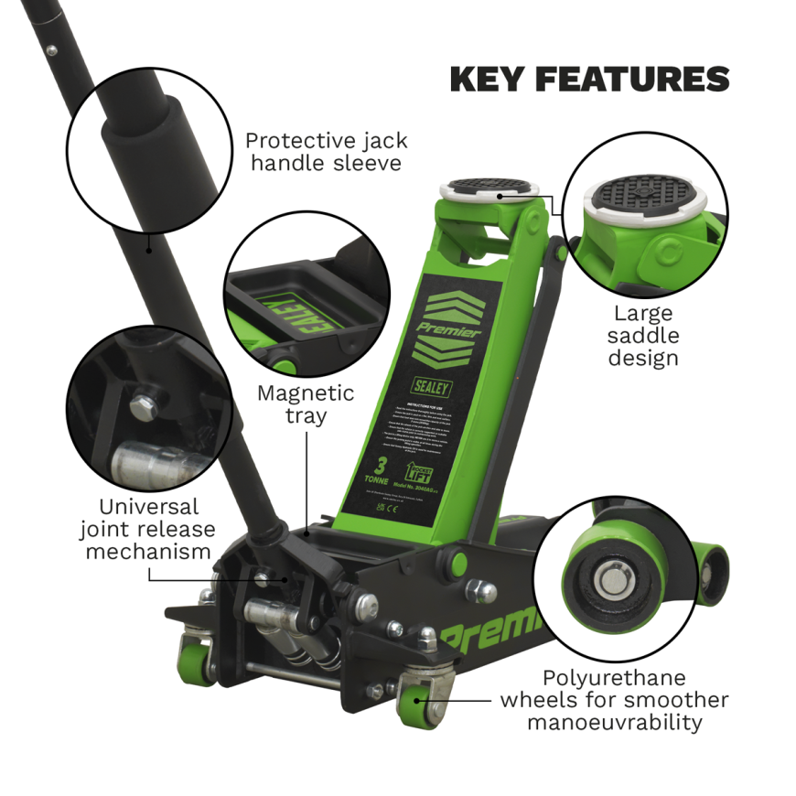 Axle Stands (Pair) 3 Tonne Capacity per Stand - Green