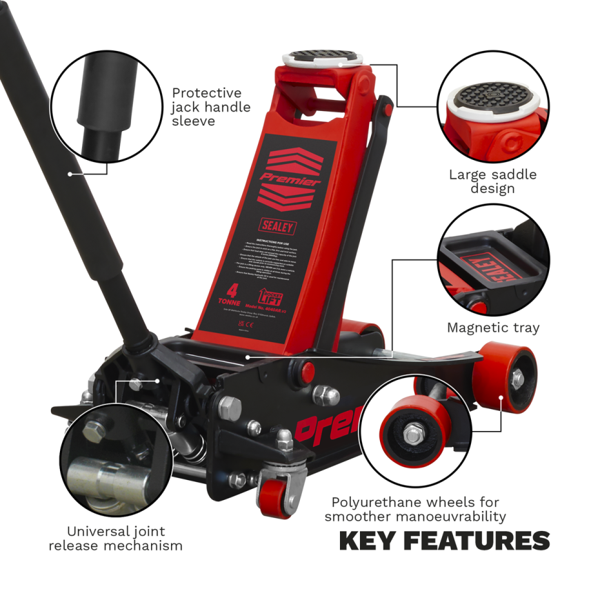 Axle Stands (Pair) 6 Tonne Capacity per Stand - Red