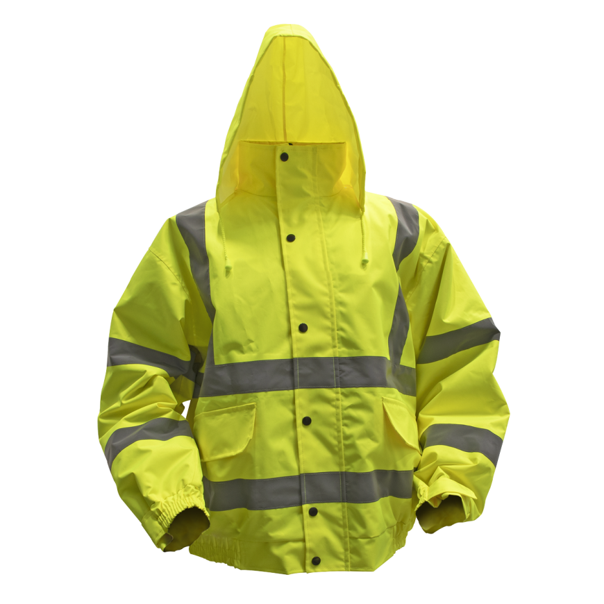 Hi-Vis Yellow Motorway Jacket with Quilted Lining - Large