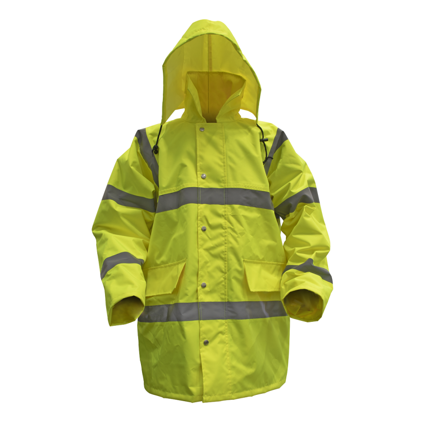 Hi-Vis Yellow Jacket with Quilted Lining & Elasticated Waist - Large