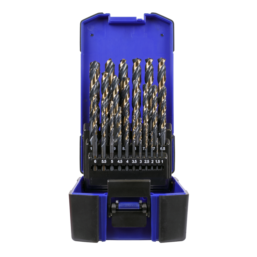 19pc HSS Tri-Point M2 Drill Bit Set