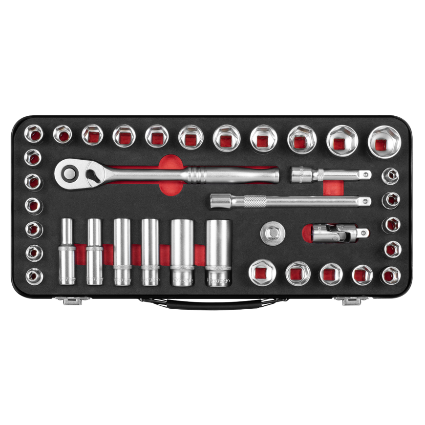 38pc Fine Tooth Ratchet Screwdriver Socket & Bit Set