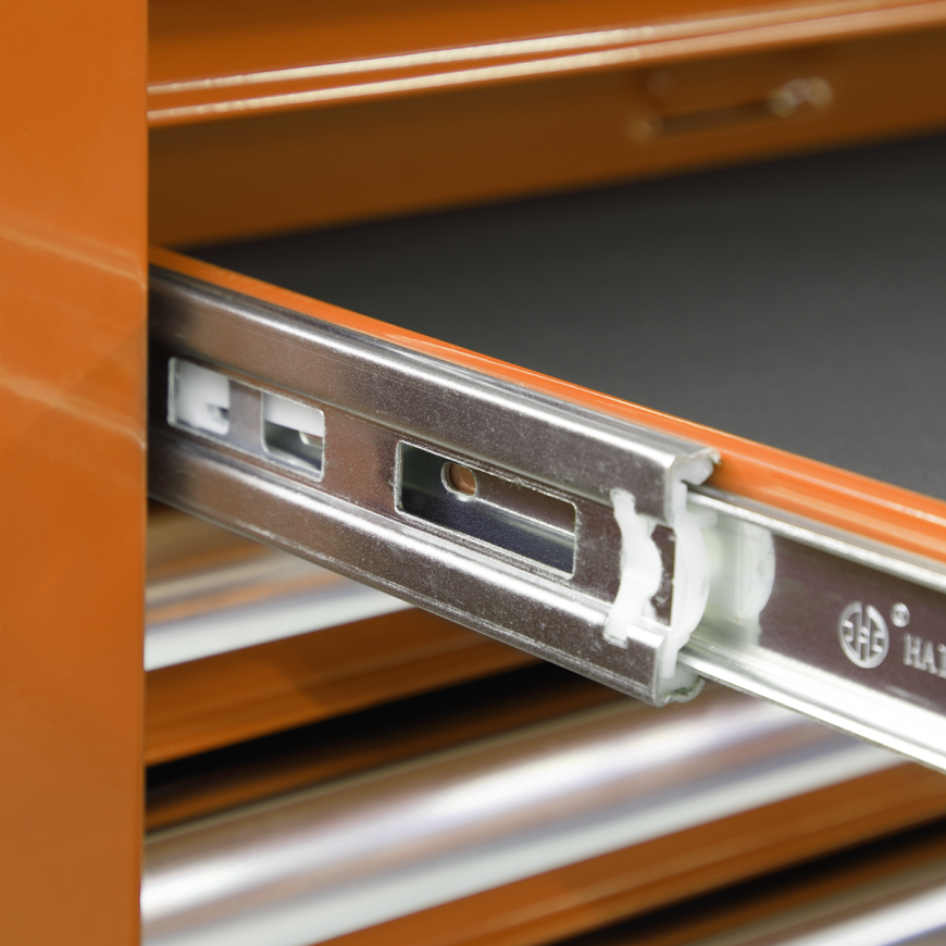 7 Drawer Rollcab with Ball-Bearing Slides - Orange