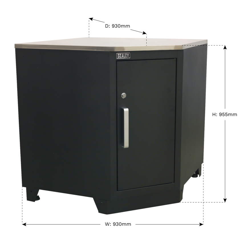 930mm Heavy-Duty Modular Corner Wall Cabinet