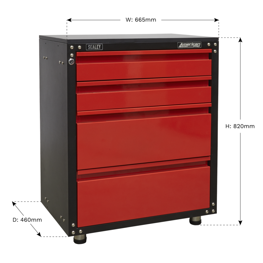 665mm Modular 2 Door Cabinet with Worktop