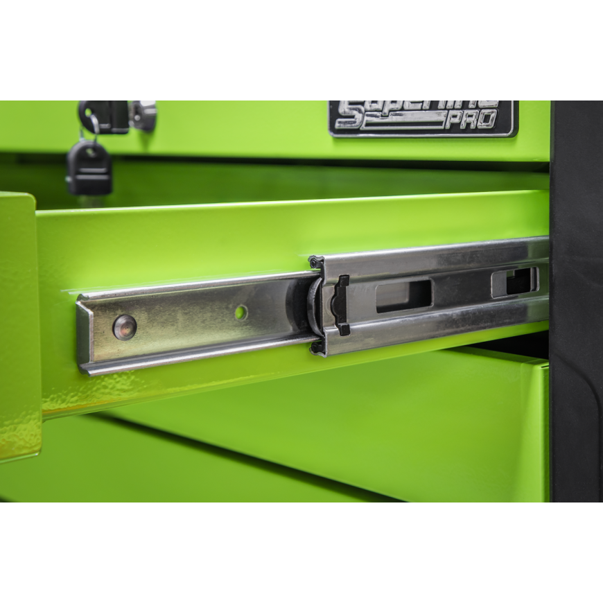 7 Drawer Push-To-Open Rollcab - Green