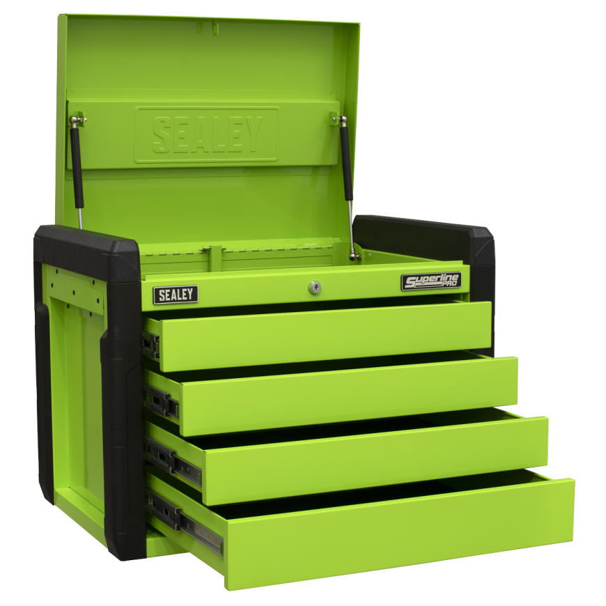 7 Drawer Push-To-Open Rollcab - Green