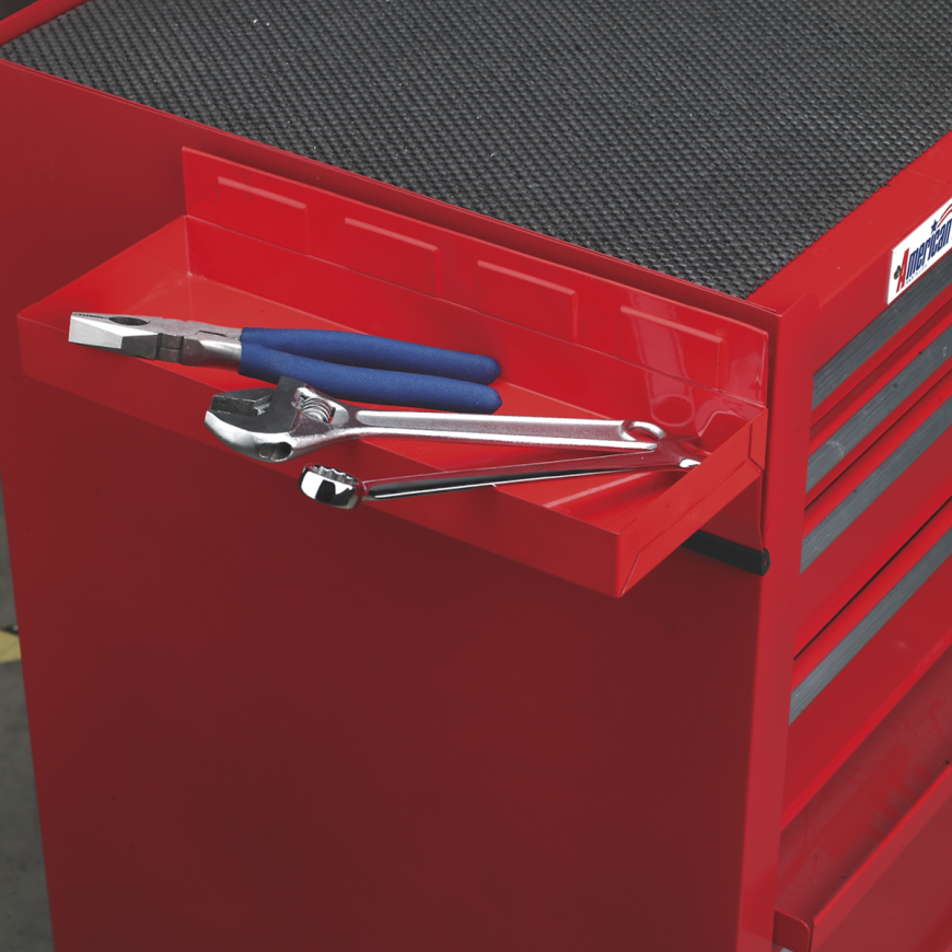 7 Drawer Rollcab with Ball-Bearing Slides - Red