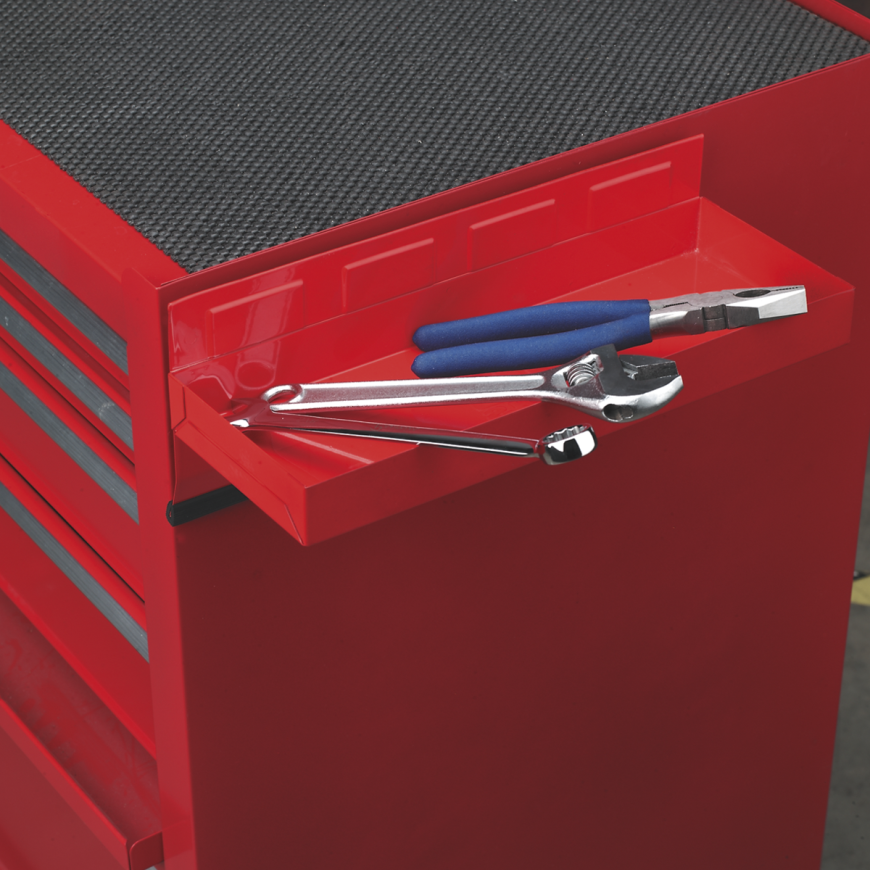 7 Drawer Rollcab with Ball-Bearing Slides - Red