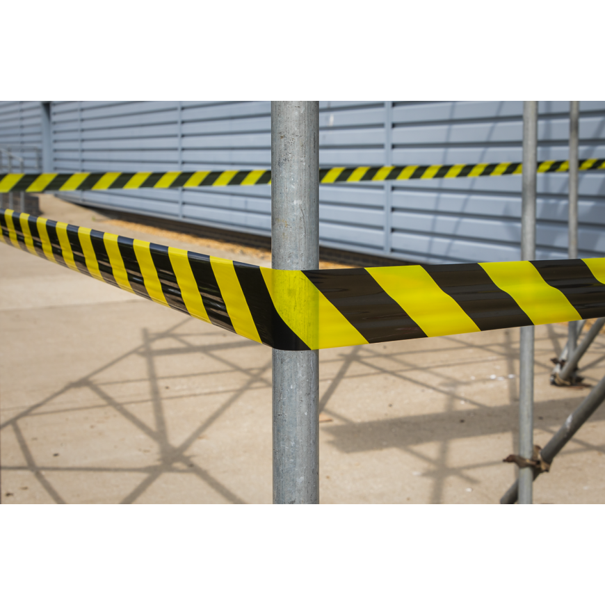 50mm x 33m Black/Yellow Hazard Warning Tape