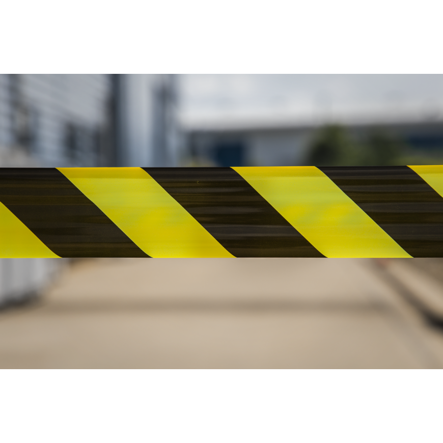 50mm x 33m Black/Yellow Hazard Warning Tape