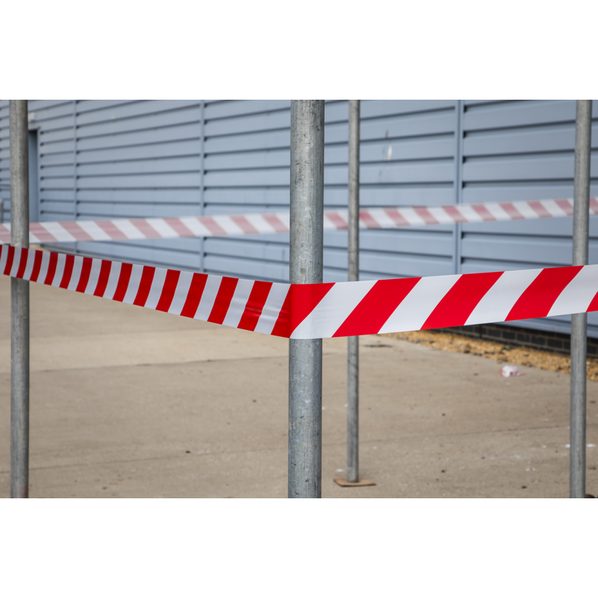 50mm x 33m Red/White Hazard Warning Tape