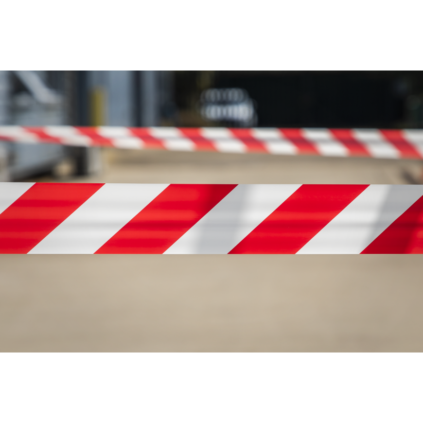 50mm x 33m Red/White Hazard Warning Tape