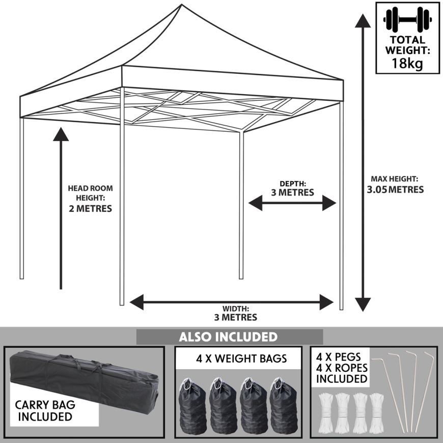 Dellonda Echo Aluminium 3-Piece Balcony Set with Tempered Glass Top