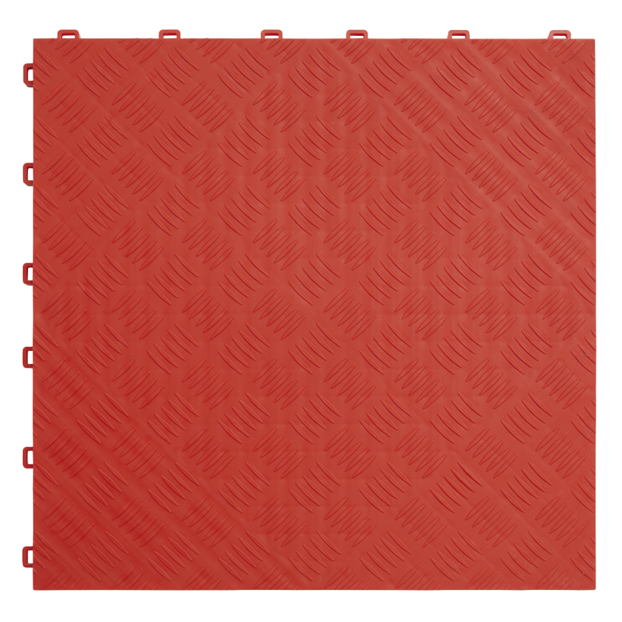 400 x 60mm Red Female Polypropylene Floor Tile Edge - Pack of 6