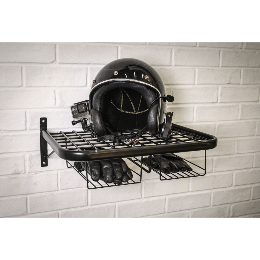 Freestanding Motorcycle Helmet & Gear Tidy