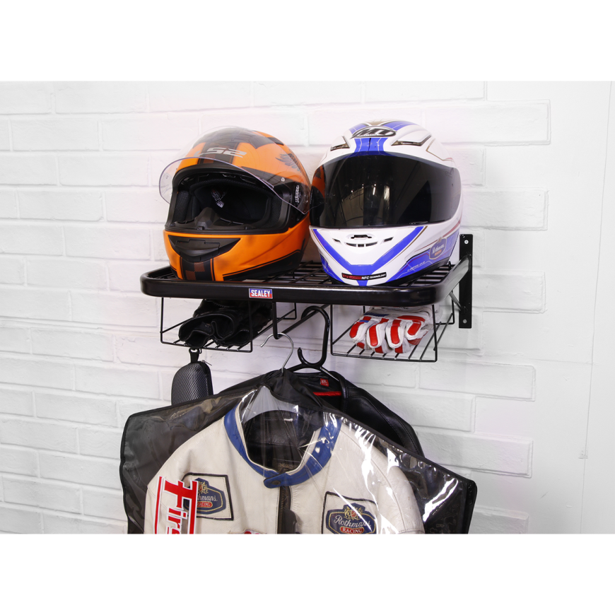 Freestanding Motorcycle Helmet & Gear Tidy