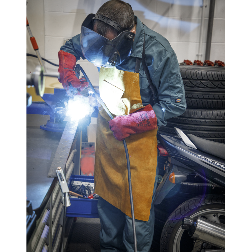 Lined Leather Welding Gauntlets - Pair