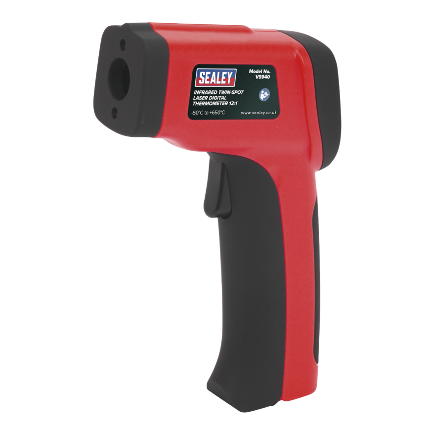 Infrared Twin-Spot Laser Digital Thermometer 12:1 High Temperature