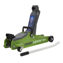 2 Tonne Low Profile Short Chassis Trolley Jack - Hi-Vis Green