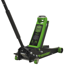 3 Tonne Low Profile Trolley Jack with Rocket Lift - Green