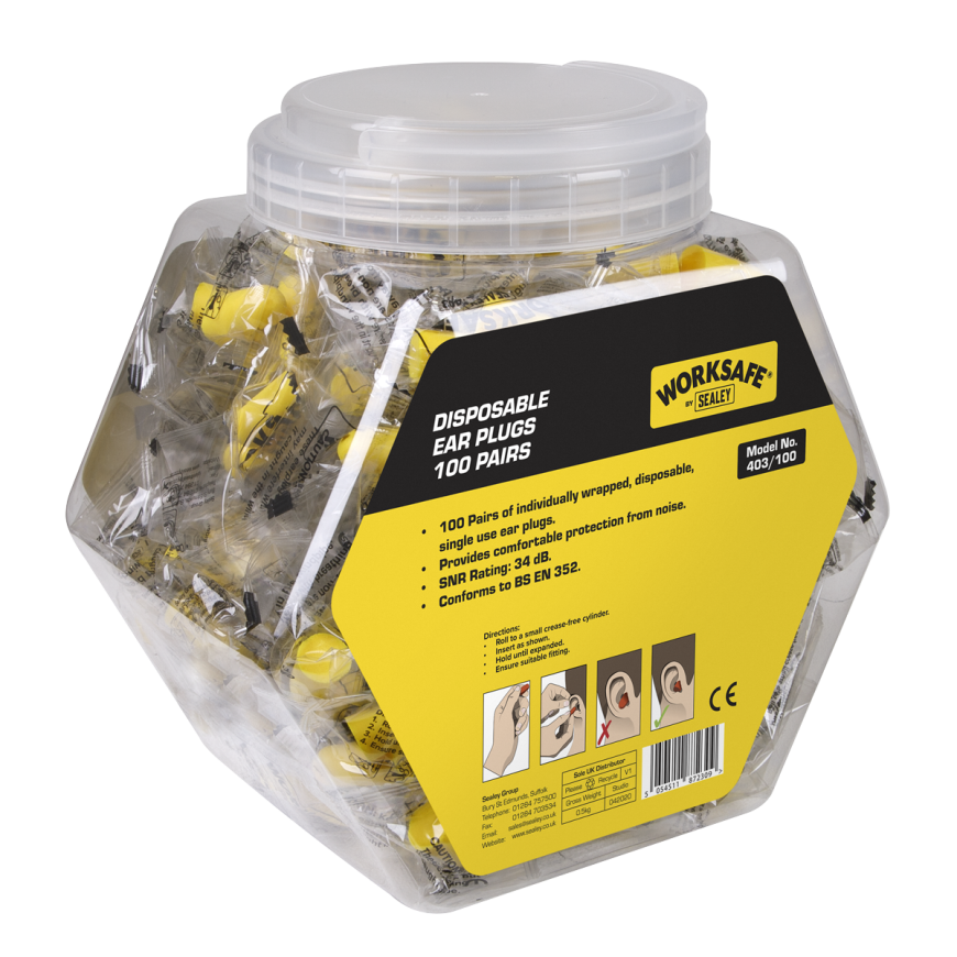 Disposable Ear Plugs - 100 Pairs