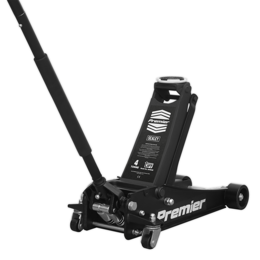 4 Tonne Low Profile Trolley Jack with Rocket Lift - Black