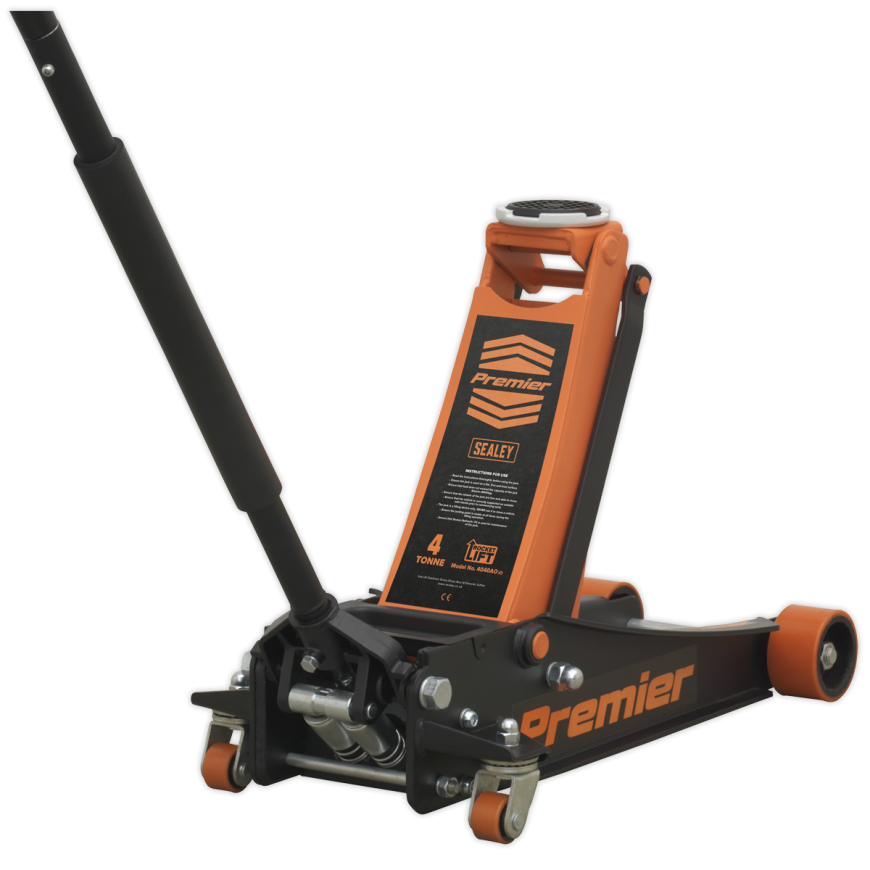 4 Tonne Low Profile Trolley Jack with Rocket Lift - Orange