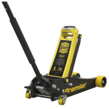 4 Tonne Low Profile Trolley Jack with Rocket Lift - Yellow