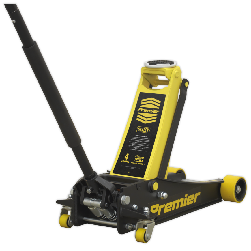 4 Tonne Low Profile Trolley Jack with Rocket Lift - Yellow