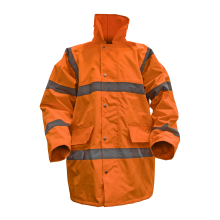 Hi-Vis Orange Motorway Jacket with Quilted Lining - X-Large