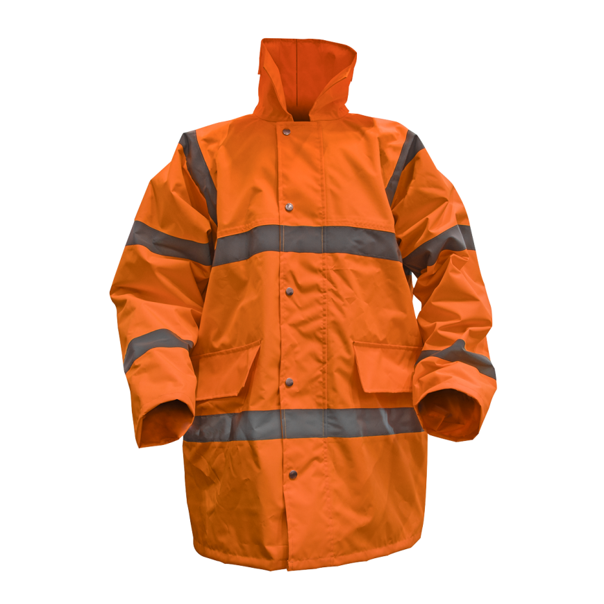 Hi-Vis Orange Motorway Jacket with Quilted Lining - X-Large