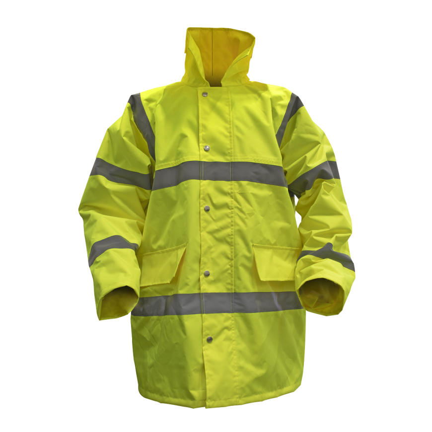 Hi-Vis Yellow Motorway Jacket with Quilted Lining - X-Large