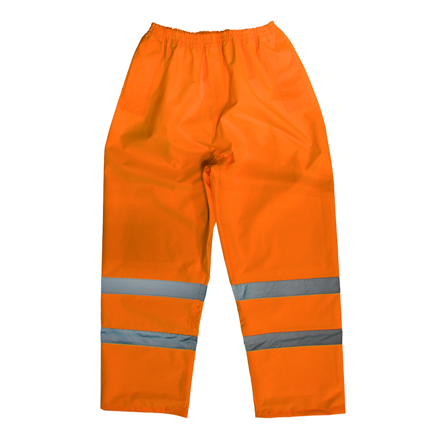 Hi-Vis Orange Waterproof Trousers - Medium