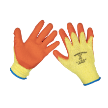 Super Grip Knitted Gloves Latex Palm (Large) - Pack of 12 Pairs