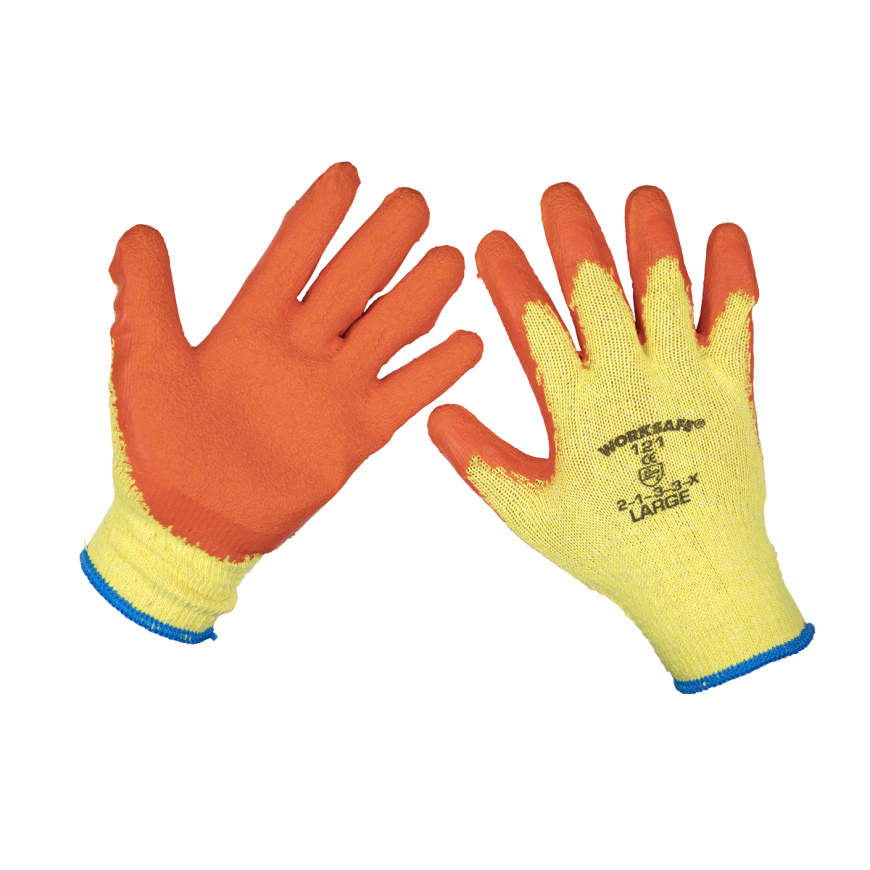 Super Grip Knitted Gloves Latex Palm (Large) - Pack of 120 Pairs