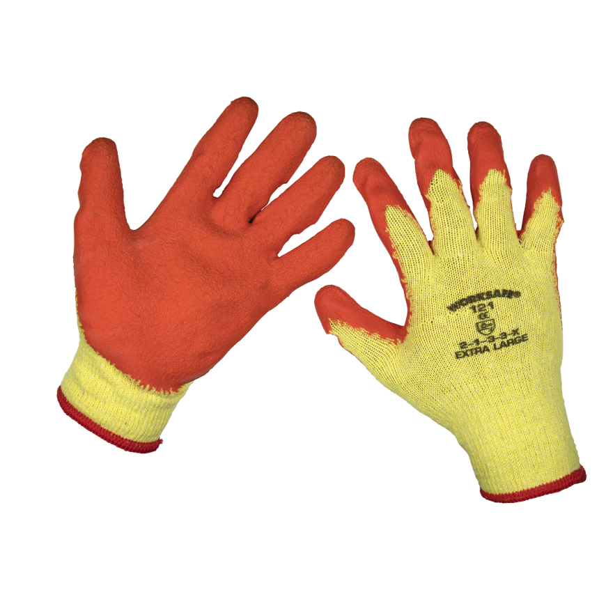 Super Grip Knitted Gloves Latex Palm (X-Large) - Pack of 12 Pairs