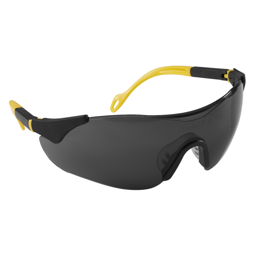 Sports Style Shaded Safety Specs with Adjustable Arms