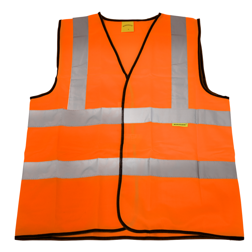 Hi-Vis Orange Waistcoat (Site and Road Use) - Large