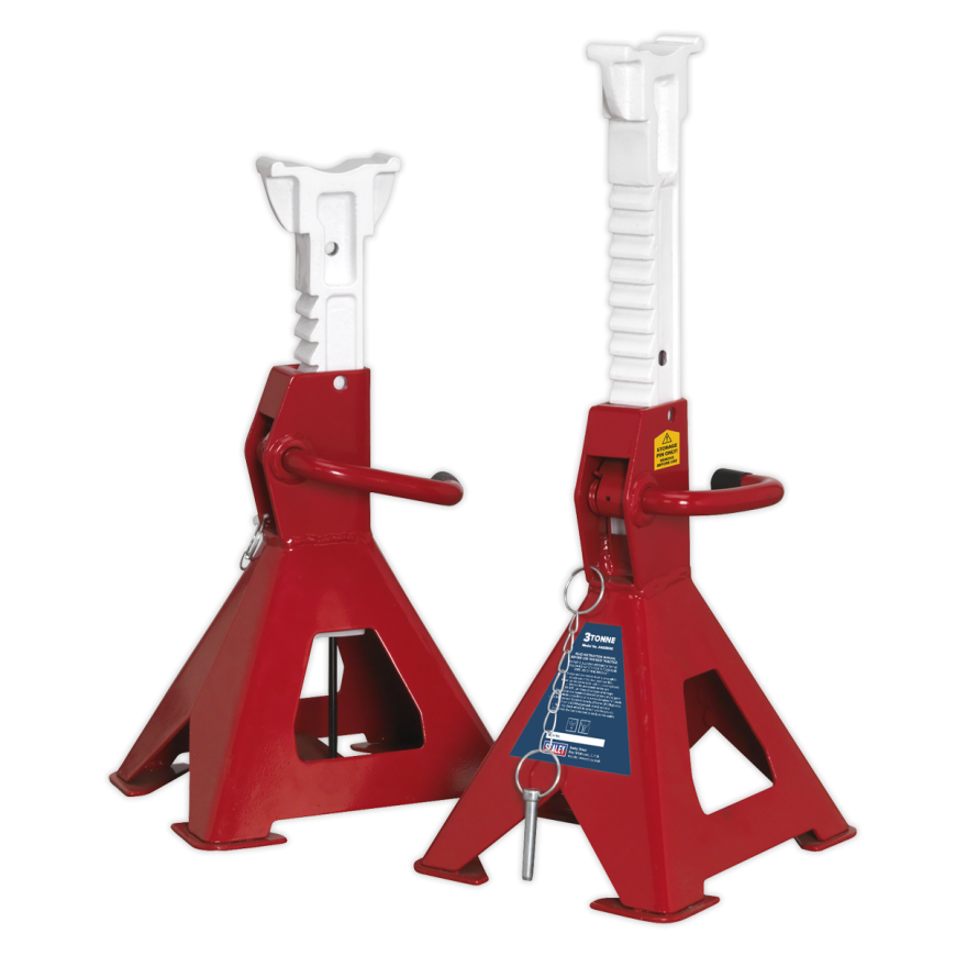 Auto Rise Ratchet Axle Stands (Pair) 3 Tonne Capacity per Stand