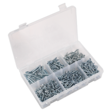 510pc Zinc Plated Self-Tapping Countersunk Pozi Screw Assortment - DIN 7982
