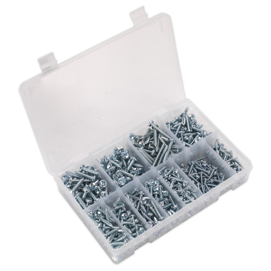 700pc Self-Tapping Pan Head Pozi Screw Assortment - DIN 7981CZ