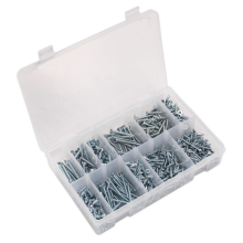 600pc Zinc Plated Self-Tapping Countersunk Pozi Screw Assortment