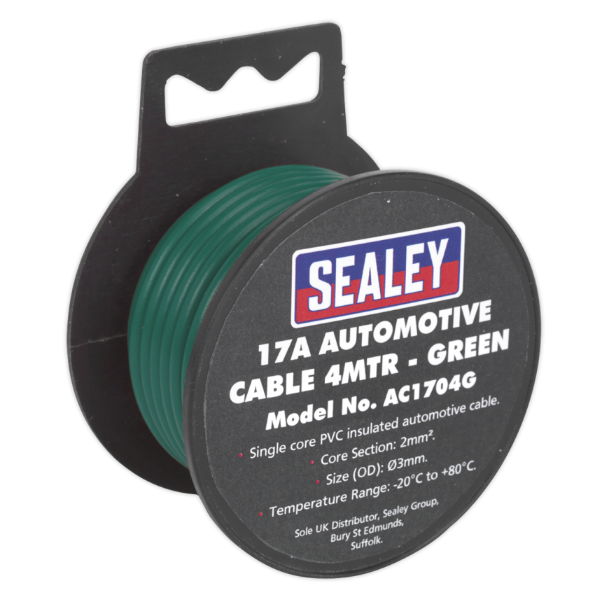 4m 17A Thick Wall Automotive Cable - Green