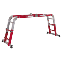 4-Way Aluminium Adjustable Height Folding Platform Ladder EN 131