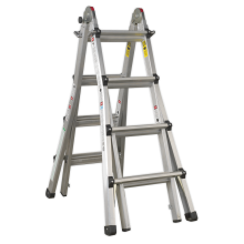 4-Way Trade Aluminium Adjustable Height Telescopic Ladder EN 131