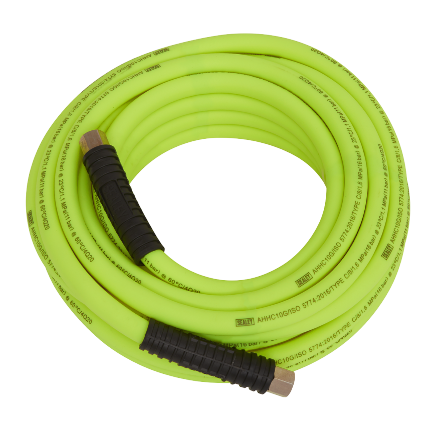 10m x Ø8mm High-Visibility Hybrid Air Hose with 1/4