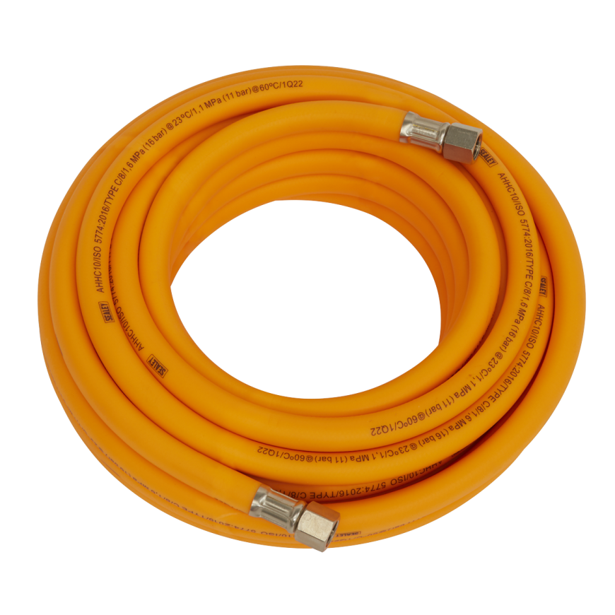 10m x Ø8mm High-Visibility Hybrid Air Hose with 1/4