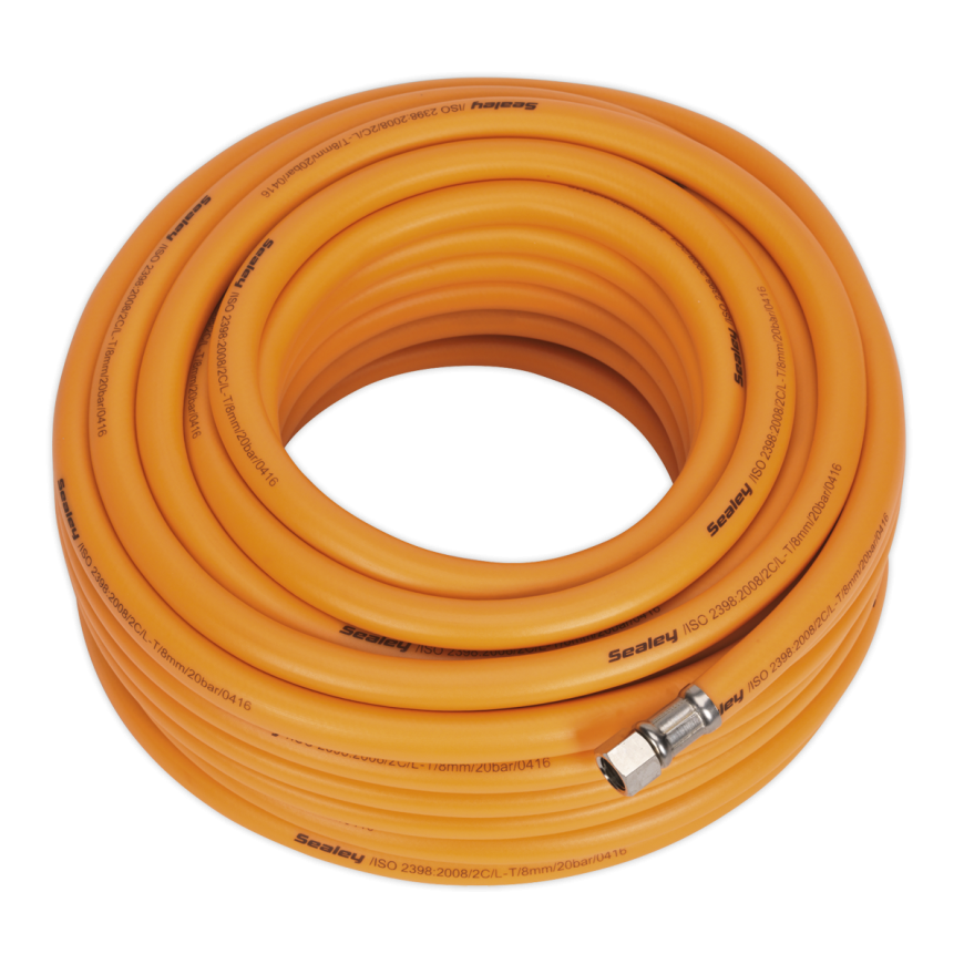 20m x Ø8mm High-Visibility Hybrid Air Hose with 1/4